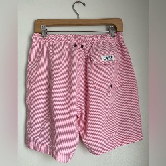 Trunks Surf & Swim Co. Pink Waffle Shorts Striped Beach Volleyball Sports - Picture 3 of 8